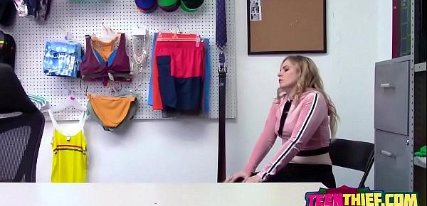  This sexy shoplifter teen knows how to please horny officers.